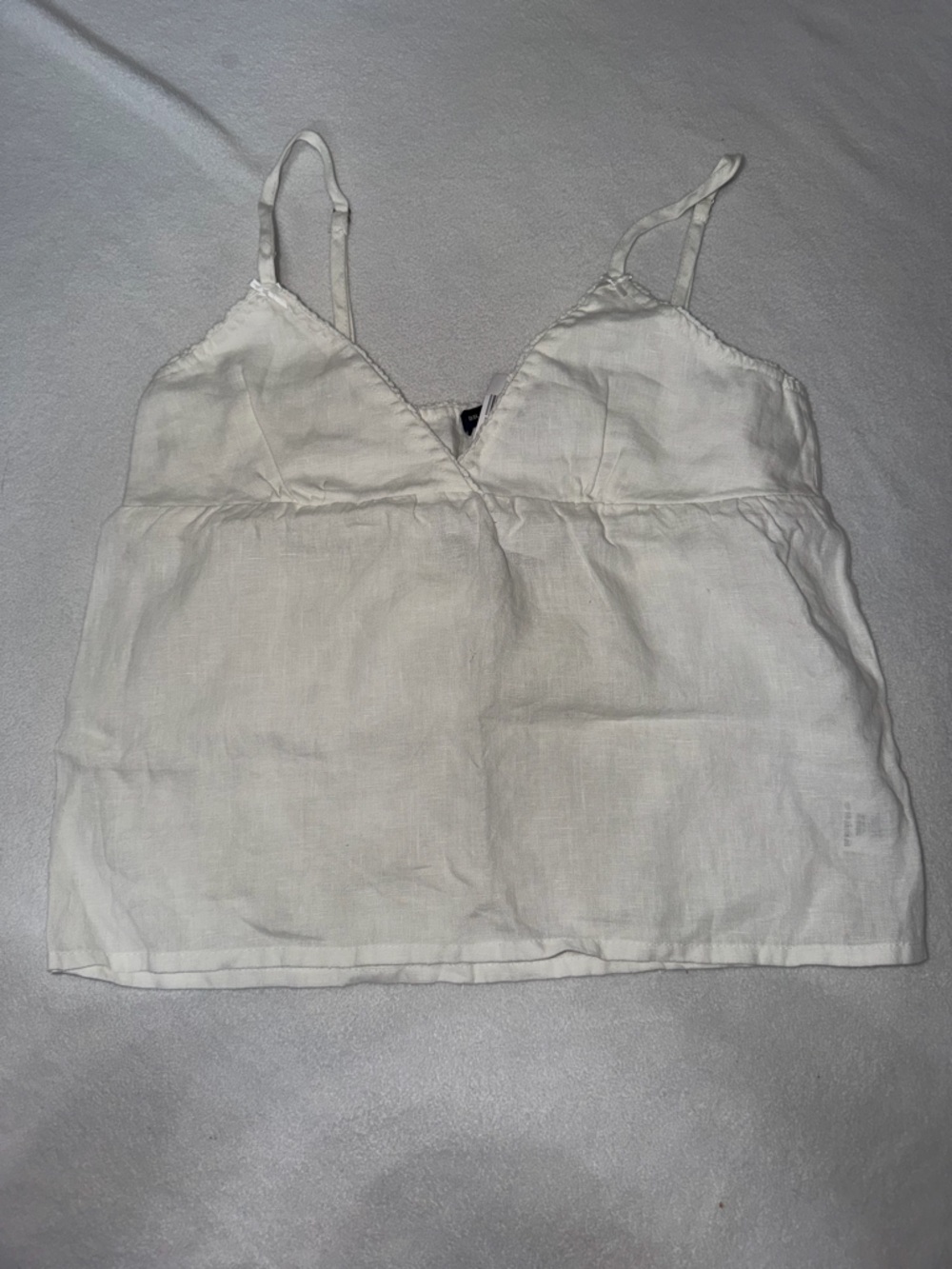 White Brandy Melville Linen Cami Top